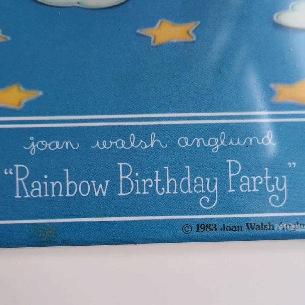 Vintage 80s Hallmark Rainbow Cat Birthday Party Centerpiece Joan Walsh Angulnd